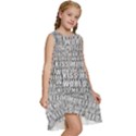 Kiss me before world war 3 typographic motif pattern Kids  Frill Swing Dress View3