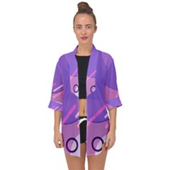 Colorful Labstract Wallpaper Theme Open Front Chiffon Kimono by Apen