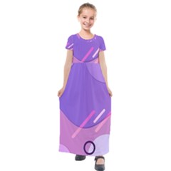 Colorful Labstract Wallpaper Theme Kids  Short Sleeve Maxi Dress by Apen