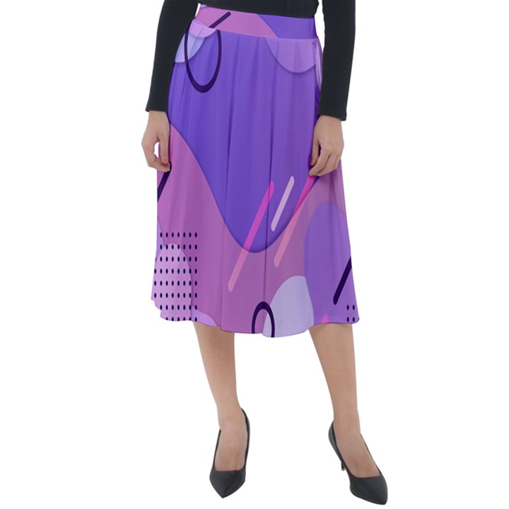 Colorful Labstract Wallpaper Theme Classic Velour Midi Skirt 