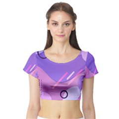 Colorful Labstract Wallpaper Theme Short Sleeve Crop Top by Apen