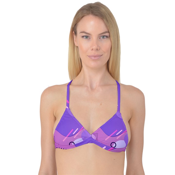 Colorful Labstract Wallpaper Theme Reversible Tri Bikini Top