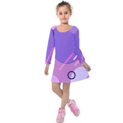 Colorful Labstract Wallpaper Theme Kids  Long Sleeve Velvet Dress by Apen