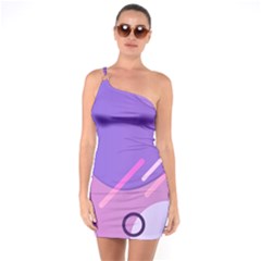 Colorful Labstract Wallpaper Theme One Shoulder Ring Trim Bodycon Dress by Apen