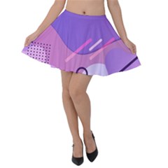 Colorful Labstract Wallpaper Theme Velvet Skater Skirt by Apen