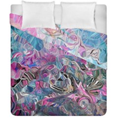 Pink Swirls Flow Duvet Cover Double Side (california King Size) by kaleidomarblingart