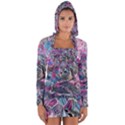 Pink Swirls Flow Long Sleeve Hooded T-shirt View1