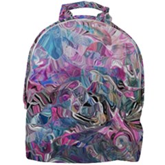 Pink Swirls Flow Mini Full Print Backpack by kaleidomarblingart