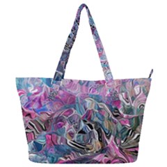 Pink Swirls Flow Full Print Shoulder Bag by kaleidomarblingart