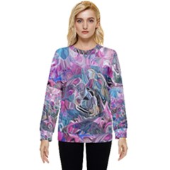 Pink Swirls Flow Hidden Pocket Sweatshirt by kaleidomarblingart