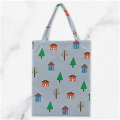 House Trees Pattern Background Classic Tote Bag