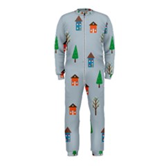 House Trees Pattern Background Onepiece Jumpsuit (kids)