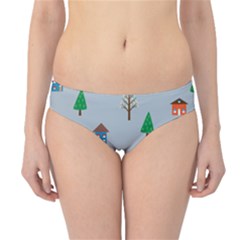 House Trees Pattern Background Hipster Bikini Bottoms