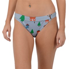 House Trees Pattern Background Band Bikini Bottoms