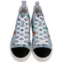 House Trees Pattern Background Men s Mid-Top Canvas Sneakers View1