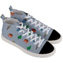 House Trees Pattern Background Men s Mid-Top Canvas Sneakers View3