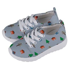 House Trees Pattern Background Kids  Lightweight Sports Shoes