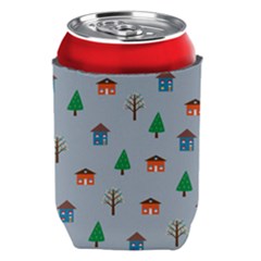 House Trees Pattern Background Can Holder