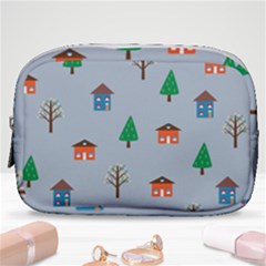 House Trees Pattern Background Make Up Pouch (small) by Maspions