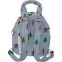 House Trees Pattern Background Travel Backpack View2