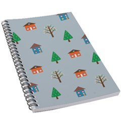 House Trees Pattern Background 5 5  X 8 5  Notebook