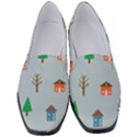 House Trees Pattern Background Women s Classic Loafer Heels View1