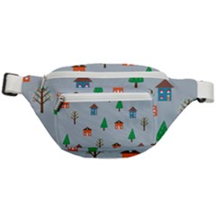 House Trees Pattern Background Fanny Pack