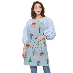 House Trees Pattern Background Pocket Apron