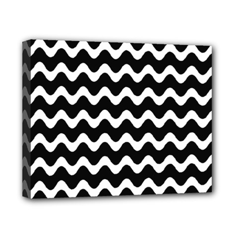 Wave Pattern Wavy Halftone Canvas 10  X 8  (stretched)