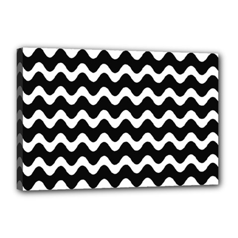 Wave Pattern Wavy Halftone Canvas 18  X 12  (stretched)