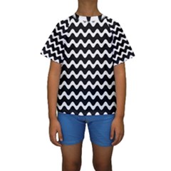 Wave Pattern Wavy Halftone Kids  Short Sleeve Swimwear