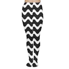 Wave Pattern Wavy Halftone Tights