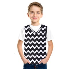 Wave Pattern Wavy Halftone Kids  Basketball Tank Top