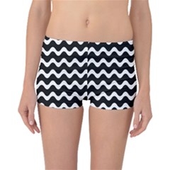 Wave Pattern Wavy Halftone Boyleg Bikini Bottoms