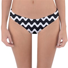 Wave Pattern Wavy Halftone Reversible Hipster Bikini Bottoms