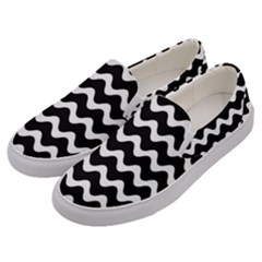 Wave Pattern Wavy Halftone Men s Canvas Slip Ons