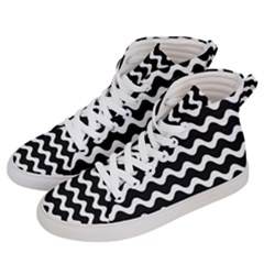 Wave Pattern Wavy Halftone Men s Hi-top Skate Sneakers