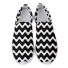 Wave Pattern Wavy Halftone Women s Slip On Sneakers