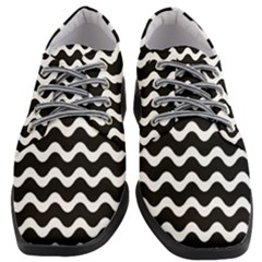 Wave Pattern Wavy Halftone Women Heeled Oxford Shoes