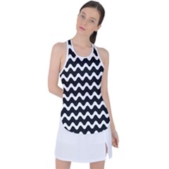 Wave Pattern Wavy Halftone Racer Back Mesh Tank Top