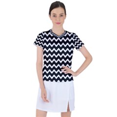 Wave Pattern Wavy Halftone Women s Sports Top