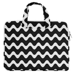 Wave Pattern Wavy Halftone Macbook Pro 13  Double Pocket Laptop Bag