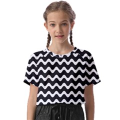 Wave Pattern Wavy Halftone Kids  Basic T-shirt by Maspions