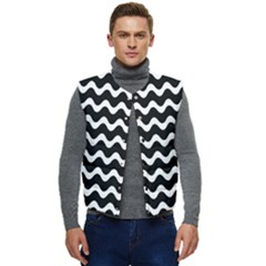 Wave Pattern Wavy Halftone Men s Button Up Puffer Vest	