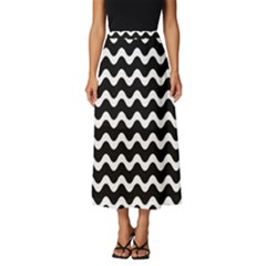 Wave Pattern Wavy Halftone Classic Midi Chiffon Skirt