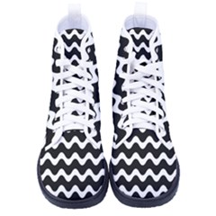 Wave Pattern Wavy Halftone Women s High-top Canvas Sneakers