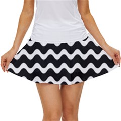 Wave Pattern Wavy Halftone Women s Skort