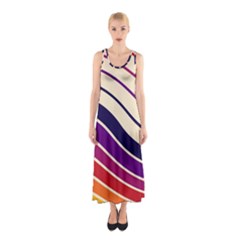 Angles Design Pattern Retro Sleeveless Maxi Dress by Maspions