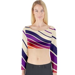 Angles Design Pattern Retro Long Sleeve Crop Top