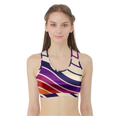 Angles Design Pattern Retro Sports Bra With Border